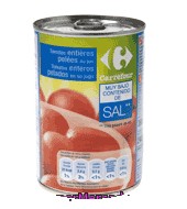 Tomates Enteros Bajo En Sal Carrefour 240 G.