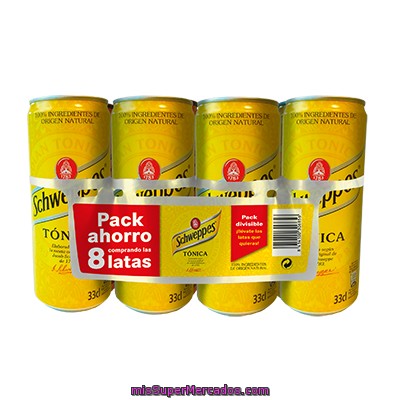 Tonica
            Schweppes 33 Cl Pack De 8 Latas