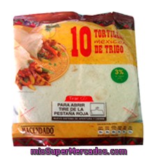 Tortillas Mejicanas De Trigo, Hacendado, Paquete 10 U -360 G