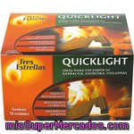 Tres Estrellas Quicklight Pastillas Envueltas Individualmente Para Encendido De Barbacoas Envase 10 Unidades