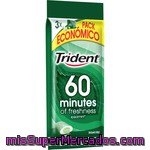 Trident 60 Minutes Chicle Sin Azúcar Sabor Hierbabuena Pack 3 Envase 60 G