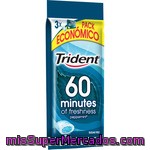 Trident 60 Minutes Chicle Sin Azúcar Sabor Peppermint Pack 3 Envase 60 G