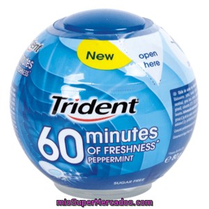 Trident Chicle 60 Minutos Menta Box 80 Gr