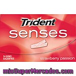 Trident Senses Chicles De Fresa Sin Azúcar Envase 14 Unidades