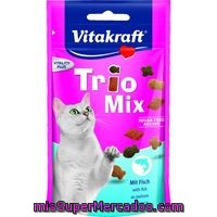 Trio Mix De Pescado Para Gatos Vitakraft, Pack 60 G
