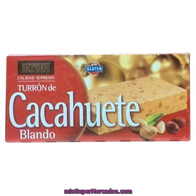 Turron Blando Con Cacahuete  *navidad*, Hacendado, Pastilla 300 G