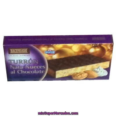 Turron Nata-nueces Al Chocolate *navidad*, Hacendado, Pastilla 300 G