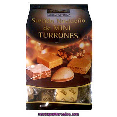 Turron Surtido Mini (4 Almendra Rellena, 4 Turron Duro, 4 Turron Praline, 4 Turron Crema Catalana, 4 Turron Con Leche) *navidad*, Hacendado, Caja 300 G