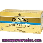 Twinings Té Earl Grey Descafeinado 25 Bolsitas Estuche 50 G