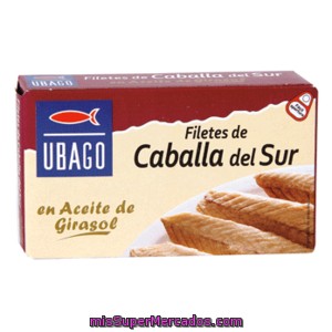 Ubago Filetes De Caballa Del Sur En Aceite De Girasol Lata 65 Gr