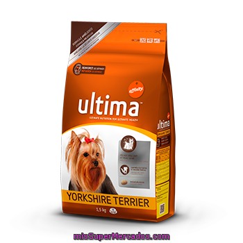 Ultima Adult Yorkshire Terrier Rico En Pollo Y Arroz Para Perros De 1 A 10 Kg Bolsa 1,5 Kg