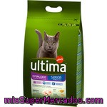 Ultima Senior Esterilizado Alimento Para Gatos Esterilizados De + 10 Años Con Pollo Y Cebada Paquete 3 Kg