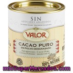 Valor Cacao Puro En Polvo Desgrasado Sin Azúcar Especial Repostería 100% Natural Bote 250 G