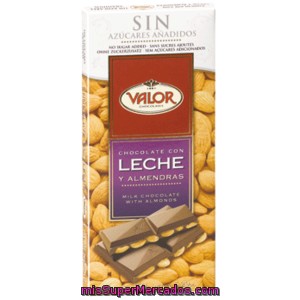 Valor Chocolate Con Leche Y Almendras S/az Tableta 150 Gr