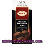 Valor Chocolate Negro 70% Cacao S/azucar Tableta 125 Gr
