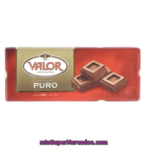Valor Chocolate Puro Tableta 200 Gr