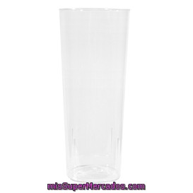 Vaso Desechable Plastico Tubo 390 Cc Transparente, Bosque Verde, Paquete 10 U