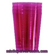 Vasos Fucsia 300 Cc Carrefour Home 6ud