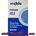 Veckia Cera Fría En Bandas Depilatorias Con Camomila Para Piernas Caja 8 Unidades