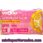Veckia Compresa Ultra Con Alas Tacto Algodón Super Bolsa 28 Unidades