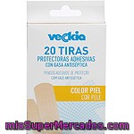 Veckia Tiritas Protectoras Adhesivas Con Gasa Antiséptica Color Piel Caja 20 Unidades