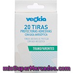 Veckia Tiritas Protectoras Adhesivas Con Gasa Antiséptica Transparentes Caja 20 Unidades