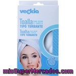 Veckia Toalla Tipo Turbante Blanco Para Secar El Cabello Envase 1 Unidad