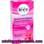 Veet Bandas De Cera Depilatoria Hair Minimizer Con Mateca De Karité Y Fragancia De Frutos Rojos Caja 20 Unidades Para Piel Normal