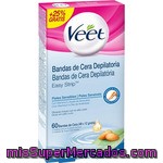 Veet Bandas De Cera Depilatoria Piel Sensible Con Vitamina E Y Aceite De Almendras Caja 60 Unidades