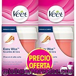 Veet Recambio De Cera Para Utilizar Con Easy Wax Roll-on Eléctrico Para Piernas Y Cuerpo Pack 2 Envase 50 Ml