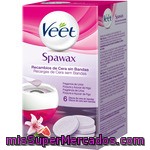 Veet Spawax Recambios De Cera Sin Bandas Fragancia De Lirios Púrpura Y Azúcar De Higo Caja 6 Unidades