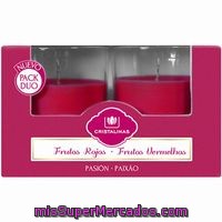 Vela Ambientador Frutos Rojos Cristalinas, Pack 2 Unid.