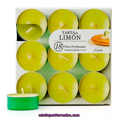 Vela Perfumada Pequeñas Aroma Tarta De Limon, Sonata, Paquete 18 U