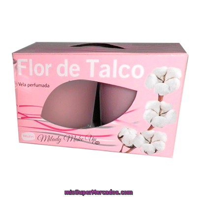 Vela Perfumada Vaso Cristal Aroma Flor De Talco, Relevi, Caja 2 U