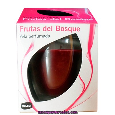 Vela Perfumada Vaso Cristal Aroma Frutas Del Bosque, Relevi, U