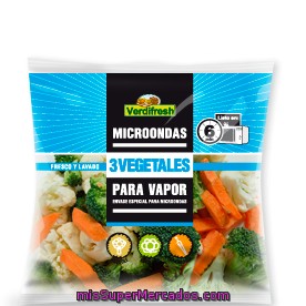 Verdura 3 Vegetales Mix De 3 Verduras Brócoli, Coliflor, Zanahoria Fresco (para Microondas), Verdifresh, Bolsa 300 G