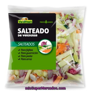 Verdura Paisana Mix De 4 Verduras Fresco Calabacin,cebolla Morada,puerro,zanahoria (para Microondas), Verdifresh, Bolsa 300 G