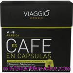 Viaggio Espresso Arabica 03 Café Espresso Italiano Intensidad Baja Compatible Con Máquinas Nespresso Caja 10 Cápsulas