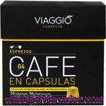 Viaggio Espresso Espresso 04 Café Espresso Italiano Intensidad Media Compatible Con Máquinas Nespresso Caja 10 Cápsulas
