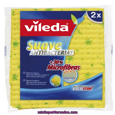 Vileda Bayeta Antibacterias Suave Paquete 2 Unidades