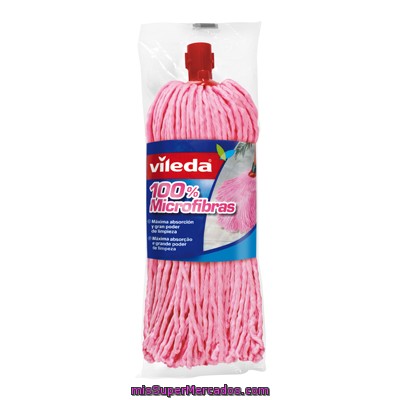 Vileda Fregona Rosa 100 % Microfibras Envase 1 Ud