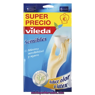 Vileda Guantes Sensibles Talla Pequeña Aroma A Vainilla Paquete 2 Unidades