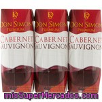 Vino Tinto Cabernet Sauvignon, Don Simon, Minibrick Pack 3 X  250 Cc - 750 Cc