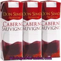 Vino Tinto Cabernet Sauvignon Don Simon, Pack 3x25 Cl