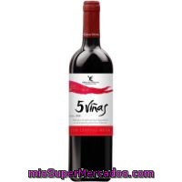 Vino Tinto De Mesa Cinco Viñas, Botella 75 Cl
