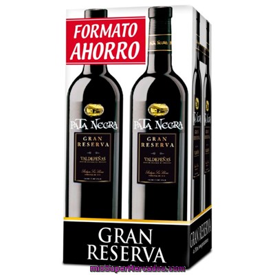 Vino Tinto Valdepeñas Gran Reserva ***pack Ahorro***, Pata Negra, Caja 4 X 750 Cc - 3000 Cc