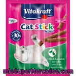 Vitakraft Cat-stick Mini Snack Mini Para Gato Con Pato Y Conejo Pack 3 Envase 18 G