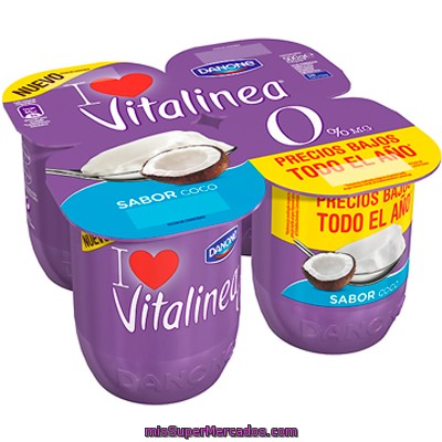 Vitalínea Sabor Coco Danone, Pack 4x125 G