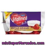 Vitalinea Yogur Estilo Griego Trozos Fresas 4x115g