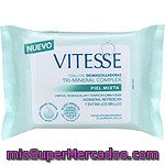 Vitesse Toallitas Desmaquilladoras Tri-mineral Complex Para Piel Mixta Bolsa 20 Unidades
